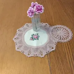 手作りレース テーブルセンター 花柄