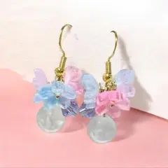 83.揺れるピアス・フラワーピアス・Silver925アレルギー対応ハンドメイド