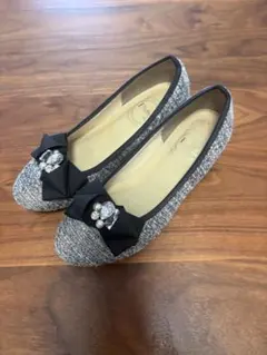 ESPERANZA ツイード ビジュー リボン パンプス　22㎝のサムネイル