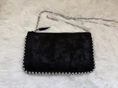 ZARA WOMANチェーン ショルダーバッグ スタッズ ミニ ブラック