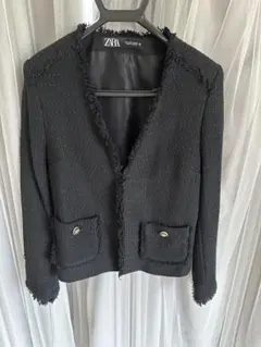 ZARA ノーカラージャケット EU 36 / US 4 / MEX 26 黒