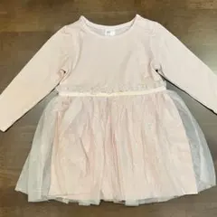 H&M チュールワンピース 長袖 ピンク 6-9month 74cm