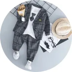 新作♡チェック柄　キッズ　フォーマル スーツセット 男の子