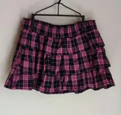 LIZ LISA doll フリル付きピンク黒チェックミニスカート