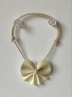 トリミングチョーカー（ベージュ・ホワイト）