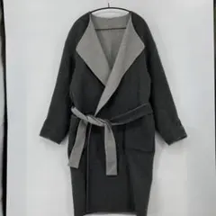 SLY スライ グレー リバーシブルガウンコート ウエストベルト付き