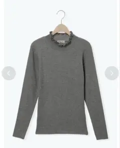 Samansa Mos2 サマンサモスモス 衿フリルリブタートルネックニット