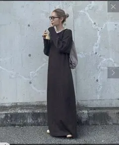 ≪PON企画≫ウール混クルーネックニットワンピース　チャオパニックティピー