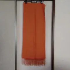 カシミヤ100%薄手ストール　オレンジ