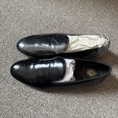 黒レザー スリッポンローファー