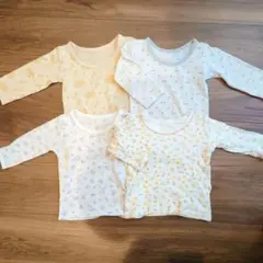 80サイズ 長袖 インナー 女の子 長袖肌着 4枚セット