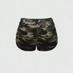 SHEIN Y2K 迷彩柄 ラインストーン ショートパンツ