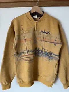 アメリカ古着　黄色　トレーナー