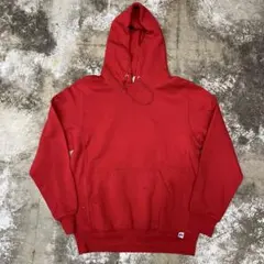 古着 00s RUSSELL ラッセル 無地 ブランクスウェットパーカー M 赤