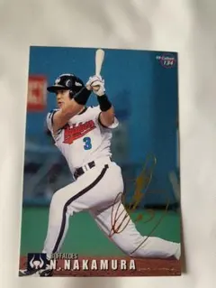 1999年　プロ野球チップスカード　中村紀洋　コピーゴールドサイン