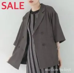 美品 LOWRYS FARM ジャケット 半袖 チャコールグレー フリーサイズ