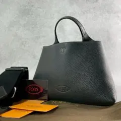 【美品】トッズ タイムレス 2WaYハンドバッグ　ロゴ型押し 保存袋付き