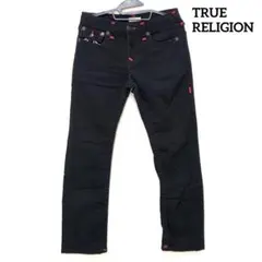 True Religion ジーンズ RICKY ブラック レッドステッチ 32 - メルカリ