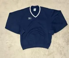 Mizuno ネイビー Vネック 長袖ジャージ　mサイズ