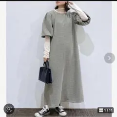 ローリーズファーム　チェックバルーンスリーブワンピース　2way チェック