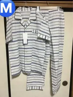 新品。綿100%メンズ紳士チェック柄パジャマMのサムネイル