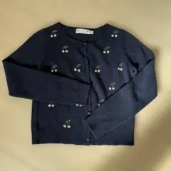 ボンポワン　ネイビーカーディガン　カシミア