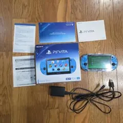 PS Vita 2000 アクアブルー 付属品ありソフと付き説明書付属メモリー