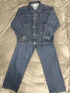 【セットアップ】オーバーサイズデニムジャケット＆ワイドストレートデニムパンツ