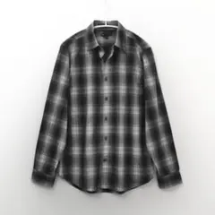 美品 OLD GAP ギャップ オンブレチェック シャツ ブラック×グレー