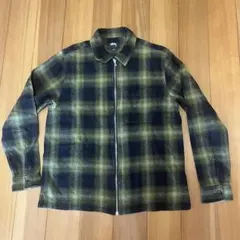 STUSSY Zip Up Shadow Plaid shirt シャツ S