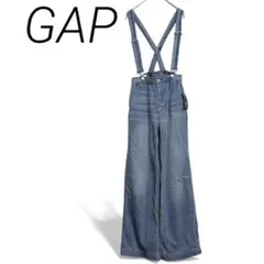 GAP【S】デニムブルー サロペット クロスストラップ