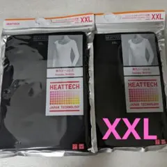 【ユニクロ】ヒートテックUネックT 襟元シームレス XXLサイズ　ブラック　2点