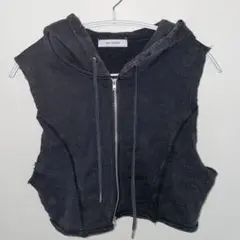 RAY CASSIN 黒 Y2k ギャル パーカー 袖なし グランジ 平成 古着