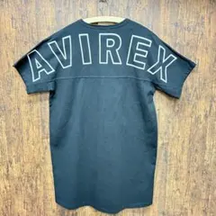 AVIREX|アヴィレックス 背面ビッグロゴ半袖ワンピース 黒 レディースFのサムネイル