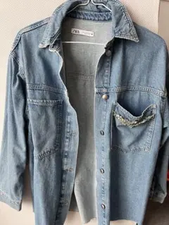 ZARA デニムジャケット ビジュー付き