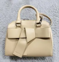 2WAY ショルダーバッグ リボン ベージュのサムネイル