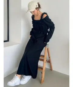新品タグ付き　dazzlinチュールギャザービスチェカットワンピース