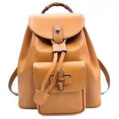 GUCCI グッチ バンブー ミニリュック ターンロック キャメル