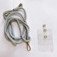 スマホストラップ 首掛けストラップ ネックストラップ グレー