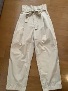 STYLEMIXER ハイウェスト　パンツ　ベージュ　リボン付き