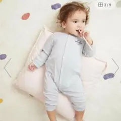 新品タグ付き プチバトー ロンパース 長袖ミラレ足なしロンパース12m 74cm