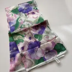 花柄シルク混合スカーフ