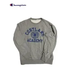 【Champion】古着 カレッジ ロゴ スウェット グレー