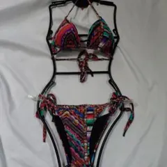 0402 MMISSONIミッソーニトライアングルタイサイドビキニ パープル