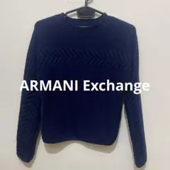 アルマーニエクスチェンジ　ネイビー イエロー ライン入りセーター