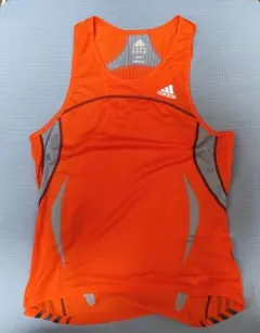 adidas オレンジ 　ランニングシャツ