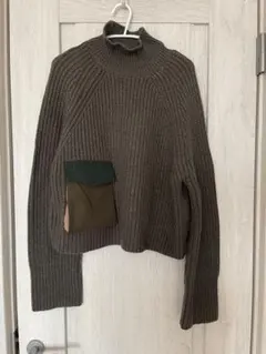 ZARA オリーブグリーン タートルネック セーター　Mサイズ