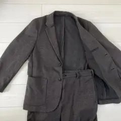 UNIQLO ブラウン セットアップスーツ M｜上品チェック｜普段使い◎ 美品