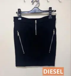 DIESEL 新品！黒ミニスカートジッパーデザイン 後ろポケット付き27