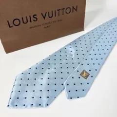 LOUIS VUITTON ドット モノグラム ネクタイ シルク100 ブルー系のサムネイル